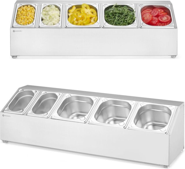 Hendi Stahl-Displayständer für Catering-Behälter in Silber, passend für 3x GN 1/6 und 2x GN 1/9 - Bild 1