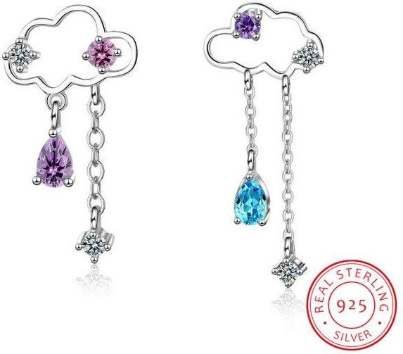 Ohrringe Allbestart, 925 Sterling Silber, Wolke, Wasser Tropfen Quaste, Damen - Bild 1