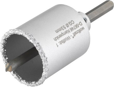 Wolfcraft Bohrkranz mit Hartmetallspitze in Silber, Durchmesser: 53 mm - Bild 1