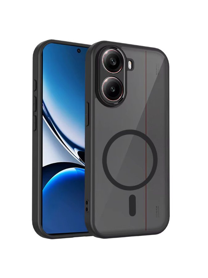 Magnetische schlanke Handyhülle für POCO F8 F7 Ultra X7 Pro 5G X6 C61 M6 Pro 4G in Schwarz, matte Anti-Scratch Rüstung mit stoßfestem Schutz - Bild 7