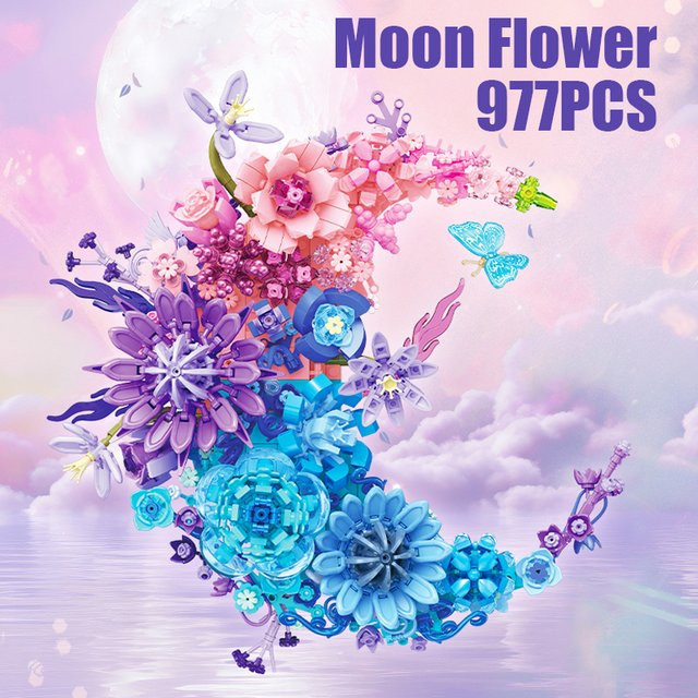 Romantische Mond Blume Bausteine, Modell, 977 Teile - Bild 1
