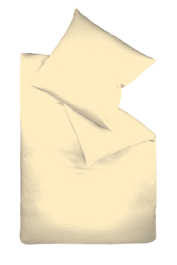 Fleuresse Bettwäsche aus Mako-Satin in Gelb und Beige mit Reißverschluss B/H: 155 x 220 cm - Bild 1