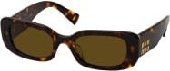 Miu Miu MU 08YS Sonnenbrille, Rechteckig, Vollrand, Kunststoff, Braun, Damen - Bild 1