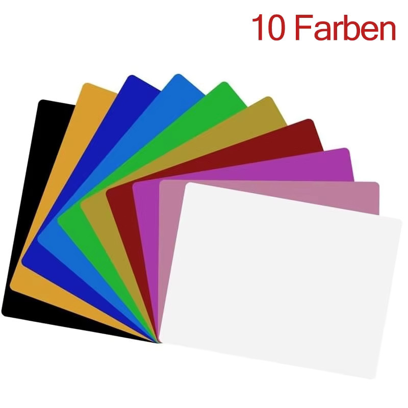 100 Stück Blanko Metall-Visitenkarten aus Aluminium zum Lasergravieren und Bedrucken für dein DIY-Projekt, B: 86 mm, H: 54 mm - Bild 5