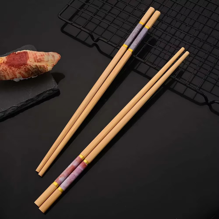 5 Paar farbenfrohe Bambus-Essstäbchen von Uniturcky im Retro-Stil, rutschfestes Holzgeschirr für Sushi, Mehrfarbig - Bild 2