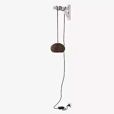 Bover Garota Pendelleuchte LED aus Rattan in Braun mit Holzdetails und Stecker - Bild 1