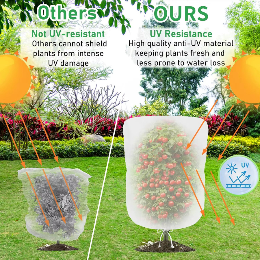 Weiße Nylon Pflanzenschutz Tasche aus Mesh zur Schädlingsbekämpfung für Obst, Gemüse, Erdbeeren und Trauben - Bild 4