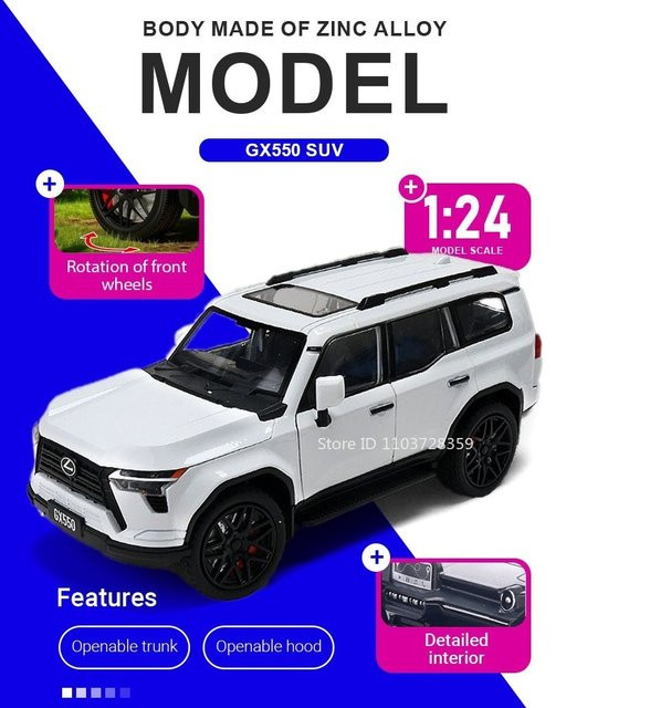MAKEDA GX550 Prado Miniaturmodell, Geländewagen, 1:24, mit Licht und Sound - Bild 1