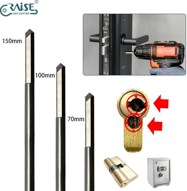 RAISE Hartmetall Bohrer zum Öffnen von Schlössern und Safes in Silber - Bild 1