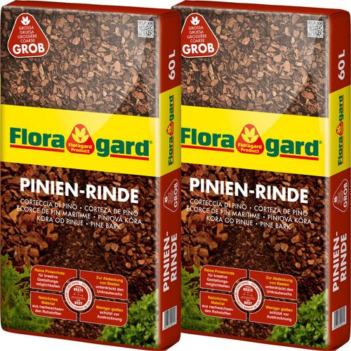 Floragard Pinienrinde grob, Körnung 25 - 40 mm, braun, 2 x 60 l - Bild 1