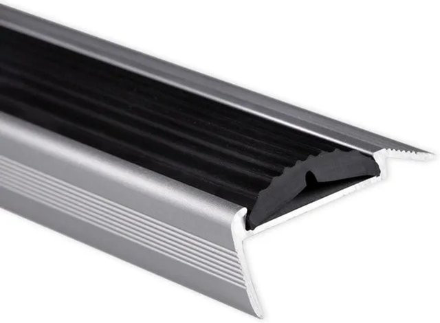 KARAT Treppenkantenprofil Power Grip aus Aluminium in Schwarz, vorgebohrt, B/H/T: 100 x 4,2 x 2 cm - Bild 1