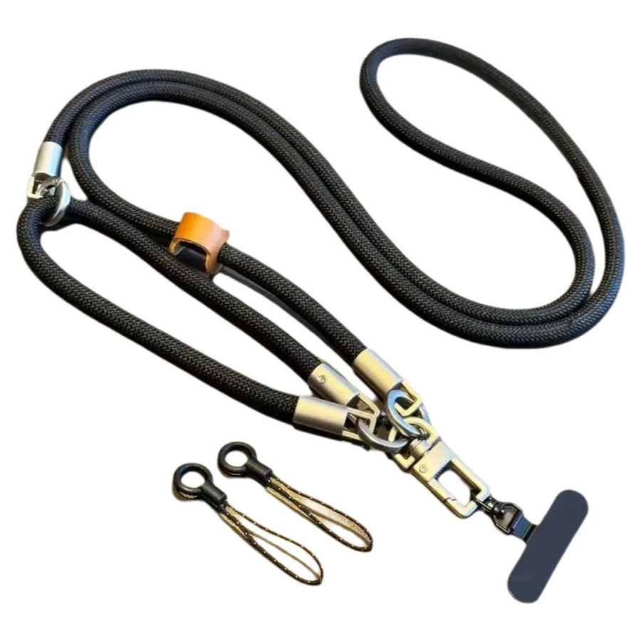 Verstellbare Handykette als robustes Halsband für Mobiltelefone und Kameras in Schwarz und Grau für Damen und Herren - Bild 2