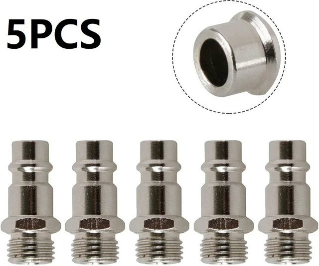 5er Set Pneumatische Schnellkupplungen ouliluye Euro Typ Stecker Koppler für Luftkompressoren in Silber - Bild 1