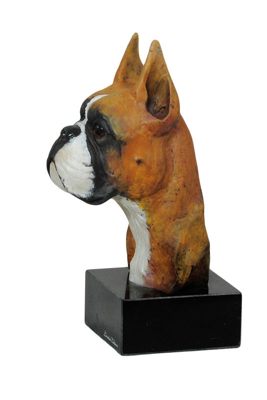 Art-Dog German Boxer I Bemalte Figur aus Kunstharz in Mehrfarbig - Bild 3