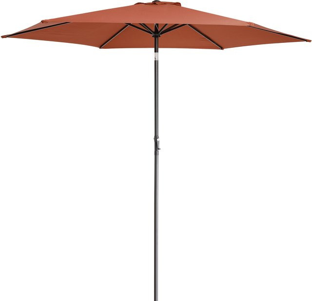 KINGSLEEVE Marktschirm Tahiti in Terrakotta aus Aluminium mit Ø 300 cm und UPF 80+ UV-Schutz - Bild 1