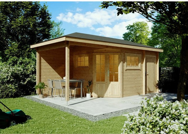 Fjordholz Gartenhaus Modell Evelyn 2E als 5-Eck aus imprägniertem Holz in Farblos - Bild 1