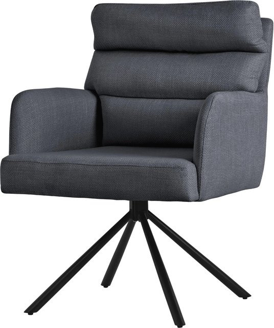 ML-Design Esszimmerstuhl drehbar in Anthrazit mit Armlehnen und Auto-Return-Funktion - Bild 2