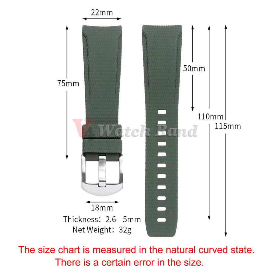 Uhrenarmband FKM-Gummi, Schwarz, Herren, Schnellverschluss - Bild 3