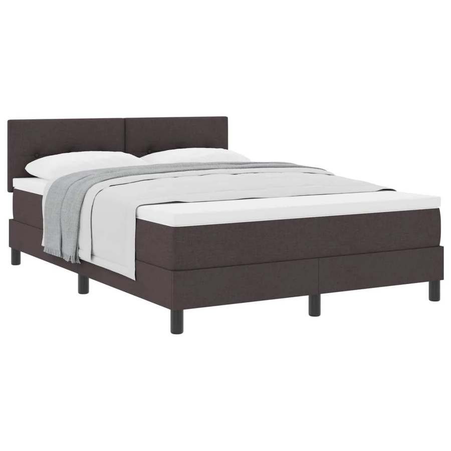 vidaXL Boxspringbett mit Matratze in Braun, Hybrid-Design mit Taschenfederkern, B/T: 140 x 190 cm - Bild 2