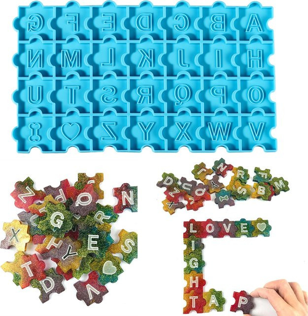 AGCFABS Silikonform für DIY Harz Handwerk, Buchstaben Schlüsselanhänger Schmuck Anhänger - Bild 1