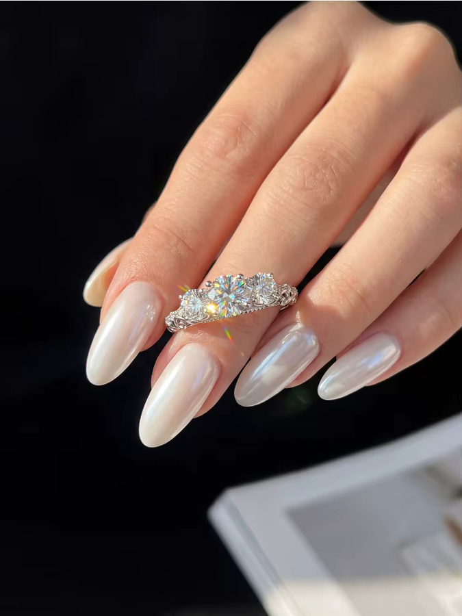Ring 925 Silber, Moissanit-Diamant, Damen - Bild 4