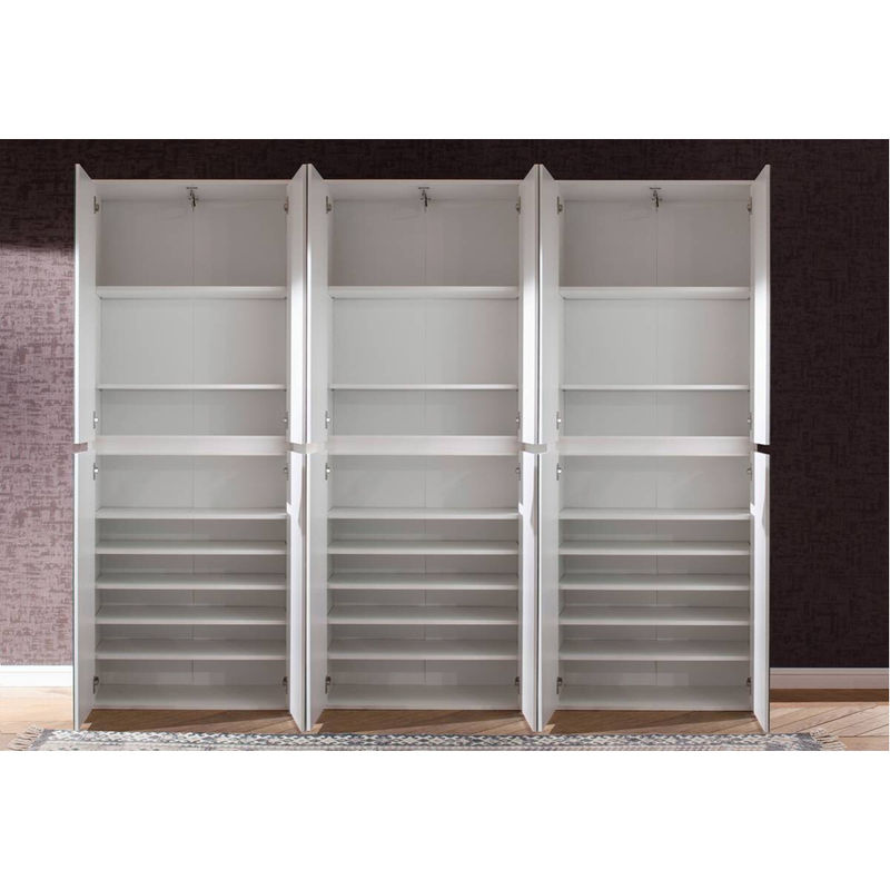 Trendteam Garderobenschrank Mirror in Weiß mit Spiegelglas für den Flur, B/H/T: 222 x 191 x 34 cm - Bild 3