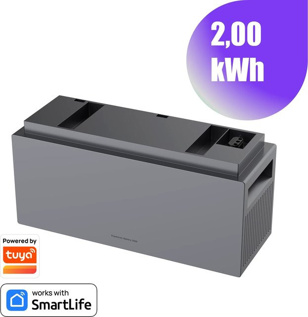 Tuya CME04-20 Erweiterungsbatterie Pack 2048Wh LiFePO4 Zusatzakku in Grau, kompatibel mit Conow CBE2000 Pro Stromspeicher zur modularen Erweiterung für Balkonkraftwerke und Notstromversorgung - Bild 1