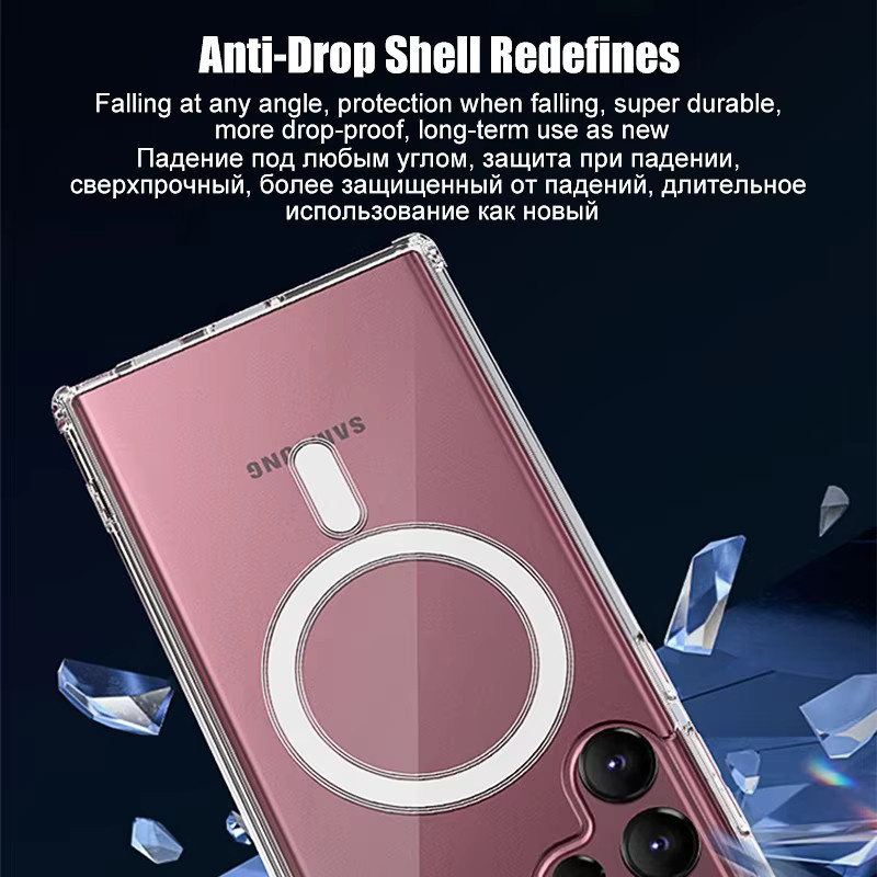 Transparente magnetische MagSafe Schutzhülle für Samsung Galaxy S25 S24 S23 S22 S21 Ultra Plus - Bild 5