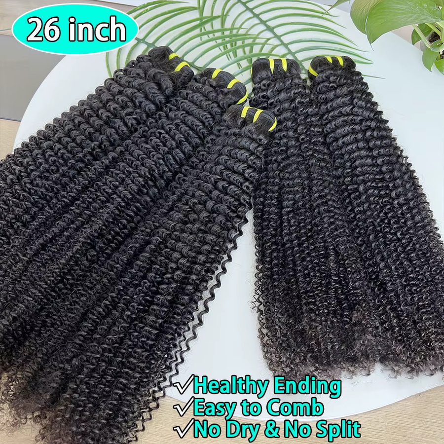 SWANEE Echthaar-Bündel Afro Kinky Curly, 1B Natürliches Schwarz - Bild 5