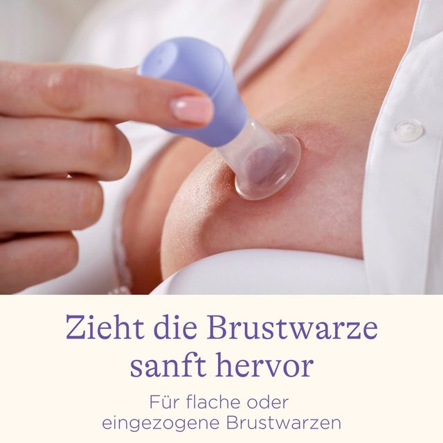 Lansinoh Latch Assist Brustwarzenformer aus Silikon mit Aufbewahrungsbox in Lila und Transparent - Bild 1