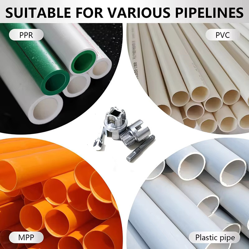 TQLQ 3-teiliges Rohrgewindeschneidwerkzeug-Set aus Kunststoff für PVC, PPR und MPP in Silber, passend für 1/2", 3/4" und 1" Innen- und Außengewinde - Bild 5