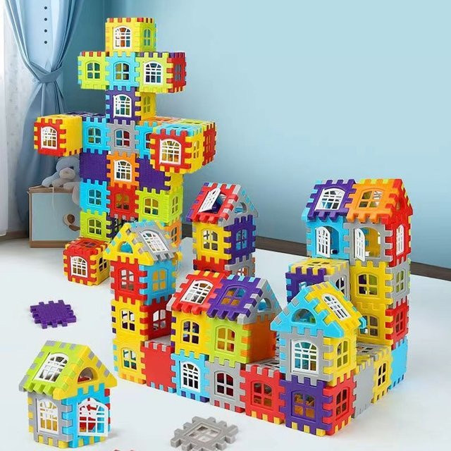 hairun DIY Gebäude Häuser Set, Baustein, Bunt / Mehrfarbig, 25-teiliges Set - Bild 1