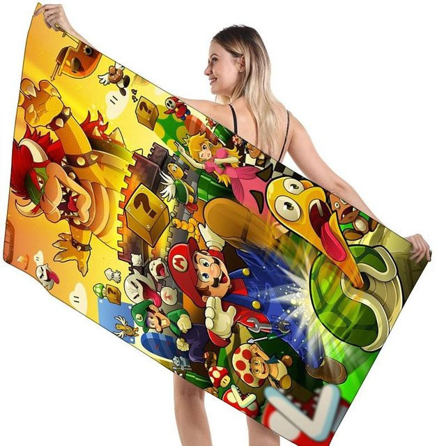 HauteHive Kinder Mario Strandtuch in Multicolour, superweich, saugfähig und schnelltrocknend - Bild 1