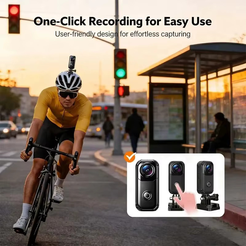 4K Mini Action-Kamera IPX8 tiefwasserdicht in Schwarz für Outdoor-Sport und Tauchen - Bild 3