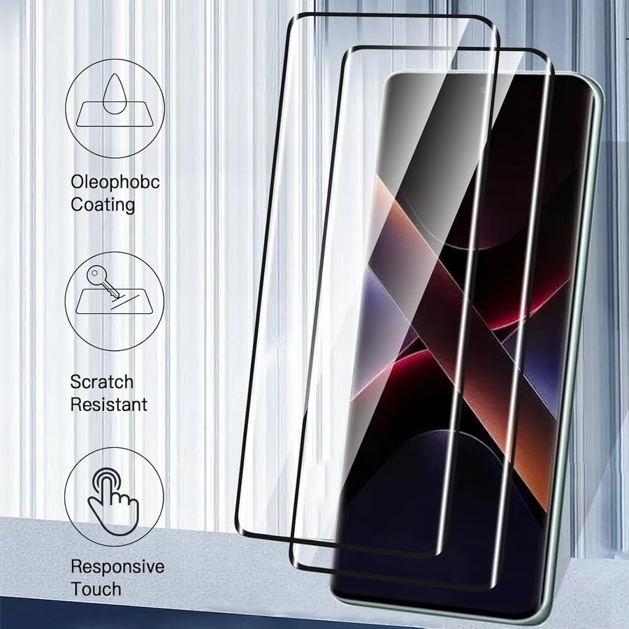 Leeshionz Displayschutzfolie aus gehärtetem Glas für Redmi Note 14 Pro, transparent/gold - Bild 4