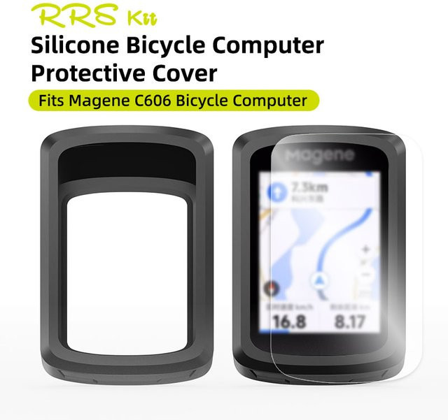 RRSKIT Silikon Schutzhülle für Magene C606 Fahrradcomputer, wasserdicht und stoßfest, in Pink oder Schwarz - Bild 1