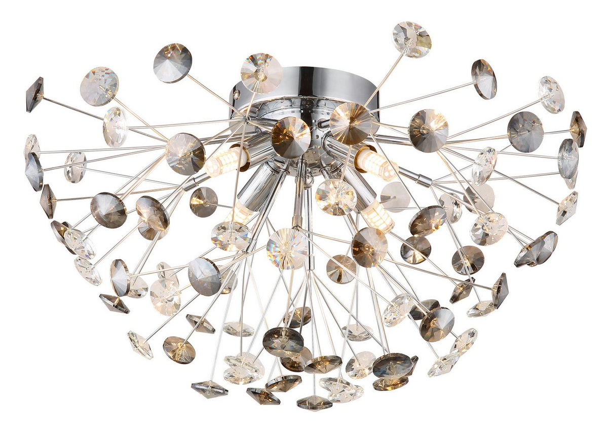 Globo Lighting LED-Deckenleuchte Rauch Chrom Metall H: 25 cm, B: 45 cm - Bild 1