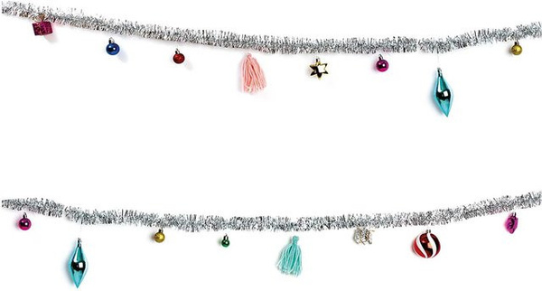 Rico Design Weihnachts-Girlande mit Pompoms und Baubles in Mehrfarbig, Länge: 2,5 m