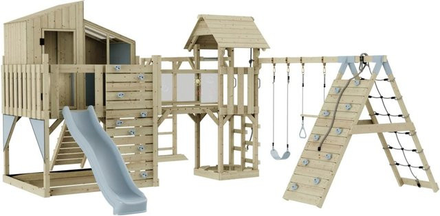OutdoorToys Spielturm Gustav mit Trapezschaukel, Eisblau, ab 3 Jahre - Bild 1