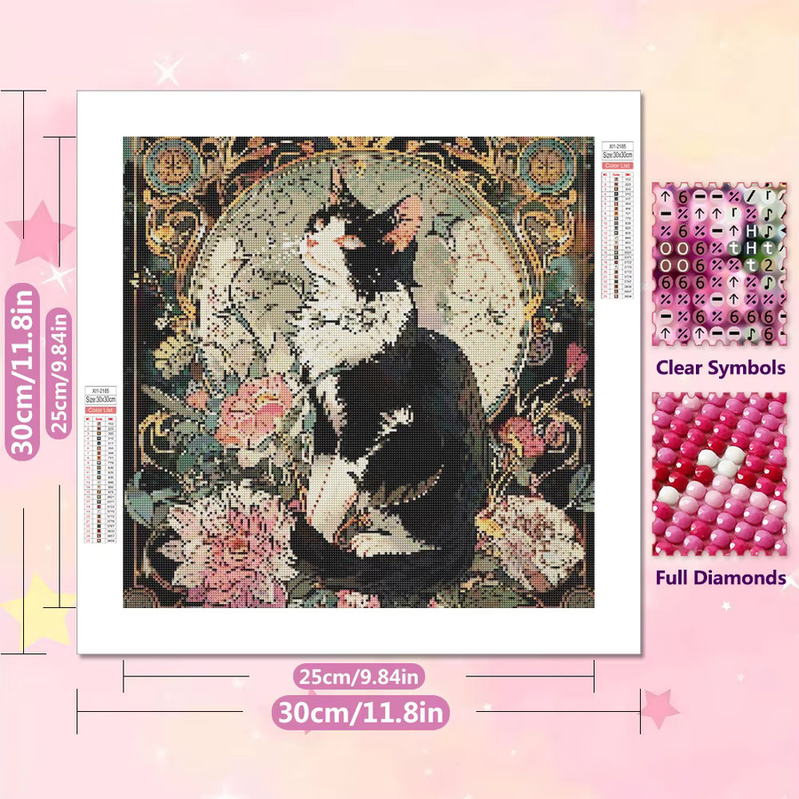 EverShine 5D Diamantmalerei Katze DIY Mosaik Set mit Rundbohrern in Multicolour - Bild 2