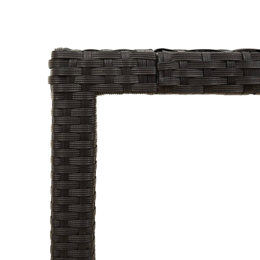 vidaXL Gartentisch aus Polyrattan mit Glasplatte in Schwarz, B/T/H: 150 x 90 x 75 cm - Bild 2