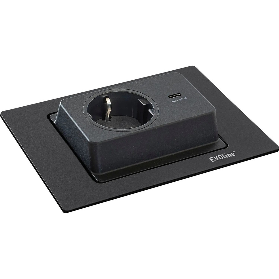 EVOline Spin Versenkbare Steckdose mit USB-C in Schwarz - Bild 2