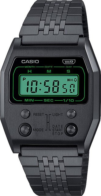 Casio Digitaluhr, Quarz, Edelstahl, 35 mm, Herren, Schwarz - Bild 1