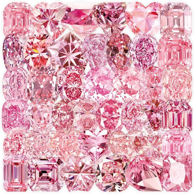 50 oder 100 Stück Cartoon Transparente PET Aufkleber in Rosa mit Diamant-Design zur Dekoration von Handyhüllen, Computern und Gepäck - Bild 1