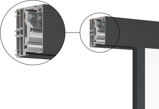 Skyscope Portal Abstandsprofil Doppelt für Slimwork Schiebetür, Schwarz, 2.200 mm - Bild 1