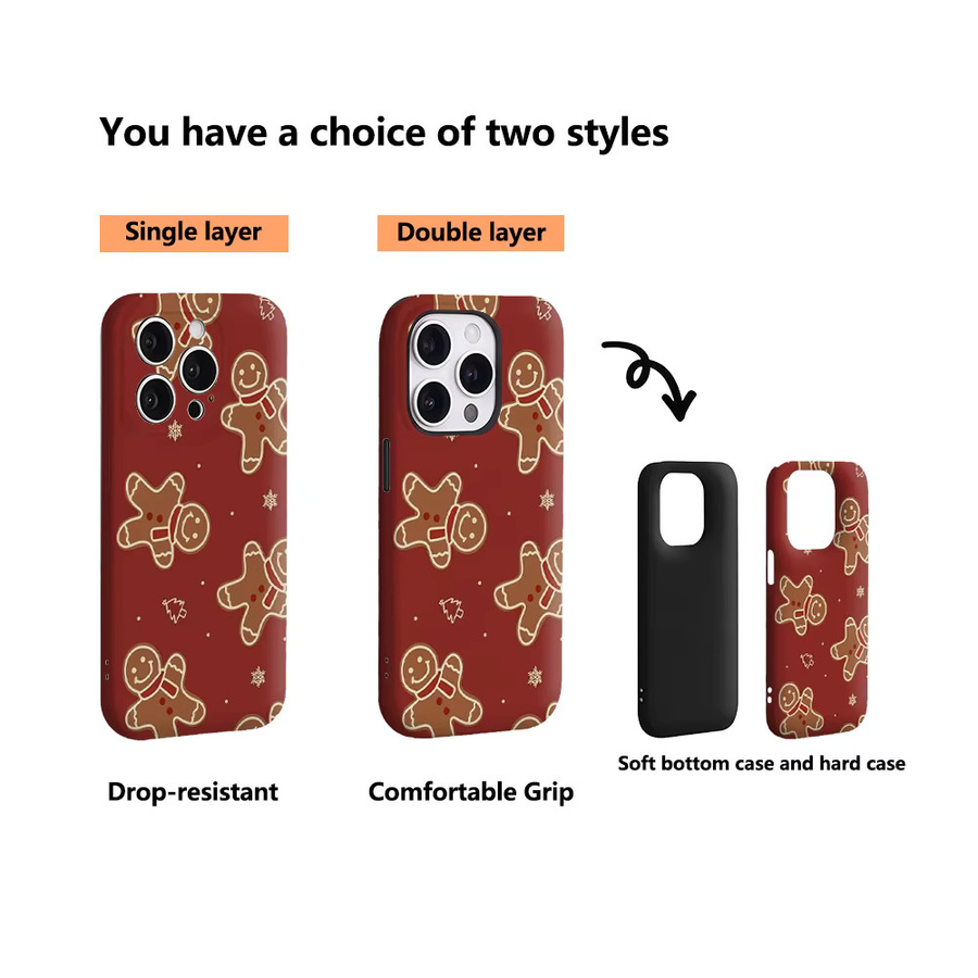 Handyhülle mit Lebkuchen-Design für Apple iPhone 11 bis iPhone 17 Pro Max Plus mit doppelschichtiger Rückseite - Bild 3