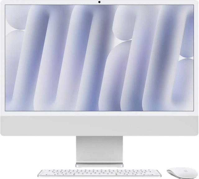 Apple iMac 24" M4 All-in-One Computer Silber mit 8-Core-CPU, 8-Core-GPU, 16GB RAM und 256GB SSD, QWERTZ - Bild 1