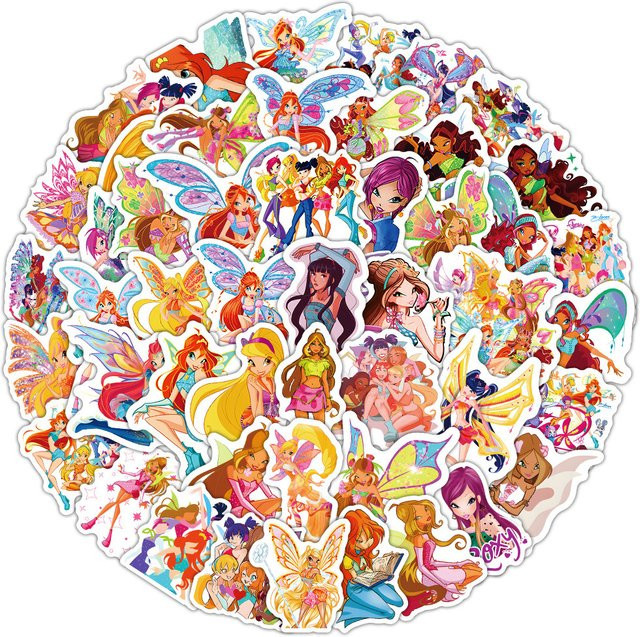 Potdemiel Winx Club Aufkleber, Cartoon Aufkleber, 10/30/60 Stück - Bild 1
