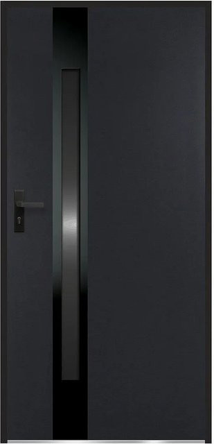 Vente-unique Haustür Braga in Anthrazitgrau mit Glaseinsatz aus Stahl, B: 95 cm, H: 207 cm - Bild 1