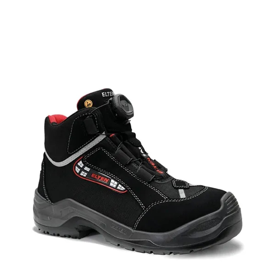 Elten Sicherheitsstiefel Sander Boa ESD S3 in Schwarz-Grau-Rot, Größe 44 - Bild 2